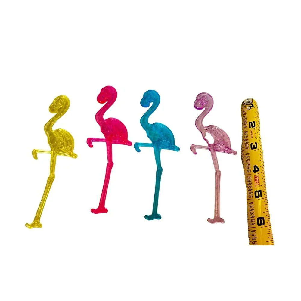 Set of Neon Translucent Flamingo Cocktail Swizzle Sticks 18